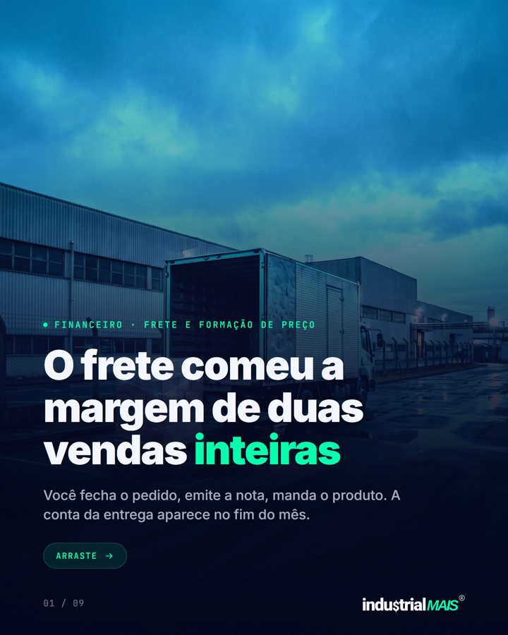 Carrossel sobre frete e margem do pedido